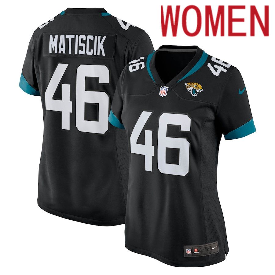 Women Jacksonville Jaguars #46 Ross Matiscik Nike Black Game NFL Jersey->women nfl jersey->Women Jersey